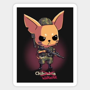 Chiwarwar // Cute Chihuahua Dog Soldier Magnet